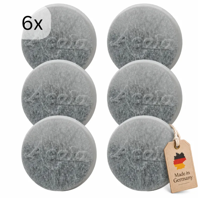 6x Kalkfilter Pad mit Etikett Made in Germany