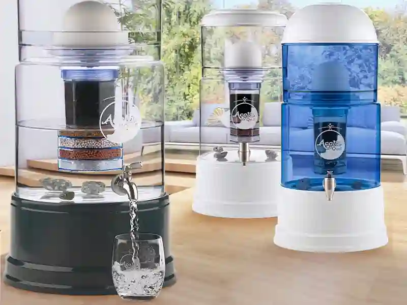 Acala Standwasserfilter in verschiedenen Größen und farben