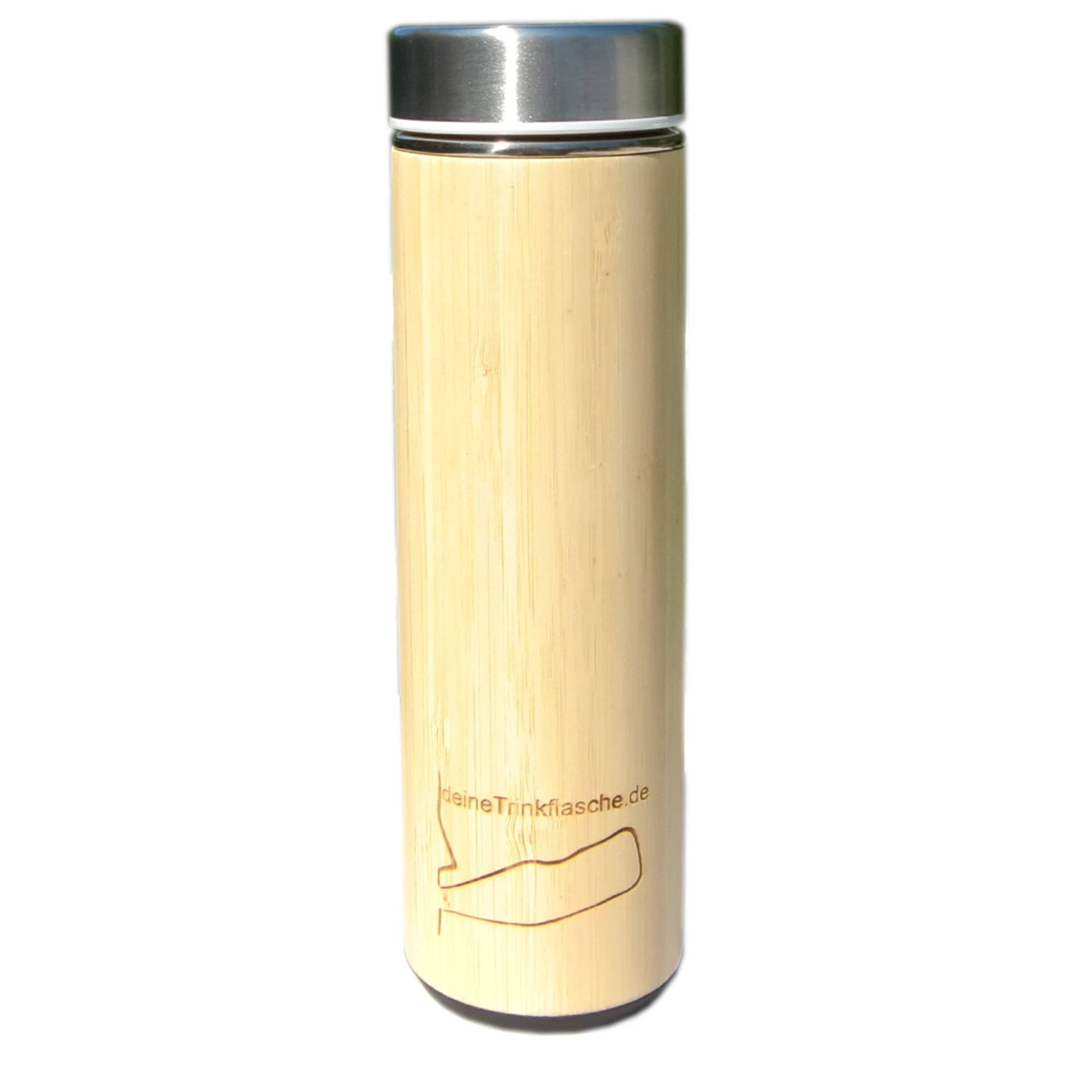 Bothy – Thermosflasche Thermosflasche mit Holzmantel und Edelstahldeckel, zylindrisch