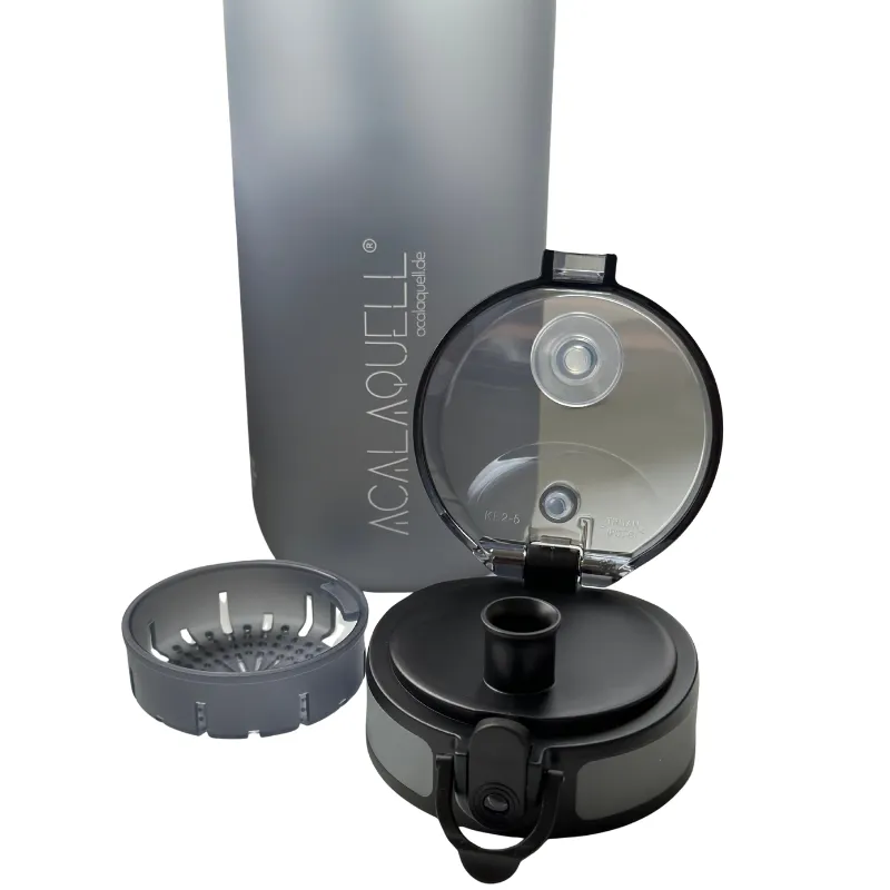 Travelgo, eine Flasche aus Tritan mit Sieb und einhandbedienungs Deckel