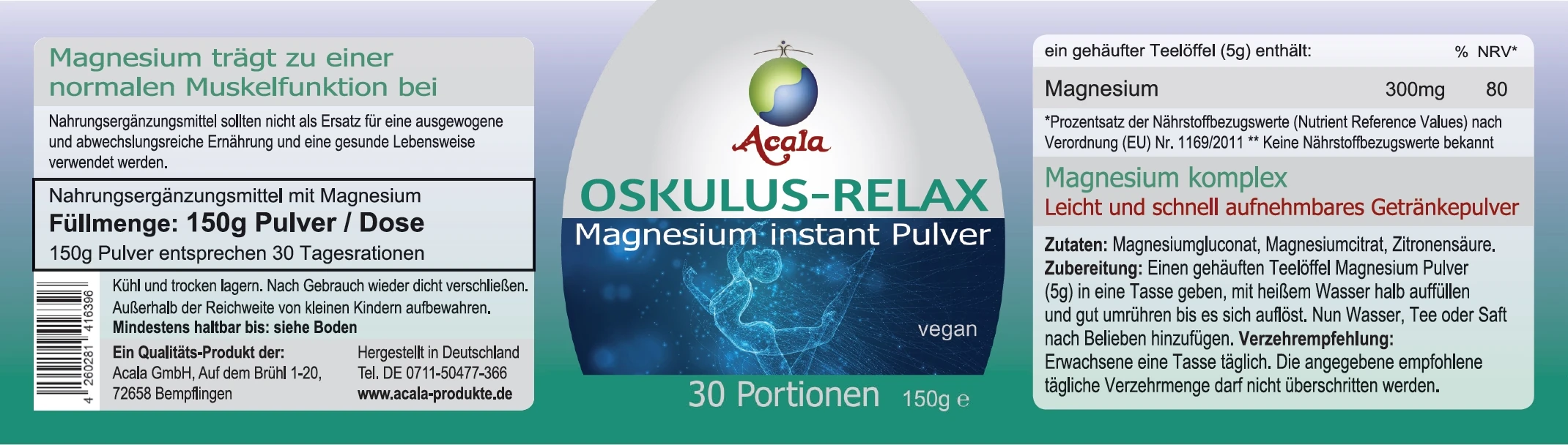 Zu sehen ist das Etikett von Oskulus Relax vor weißem Hintergrund.
