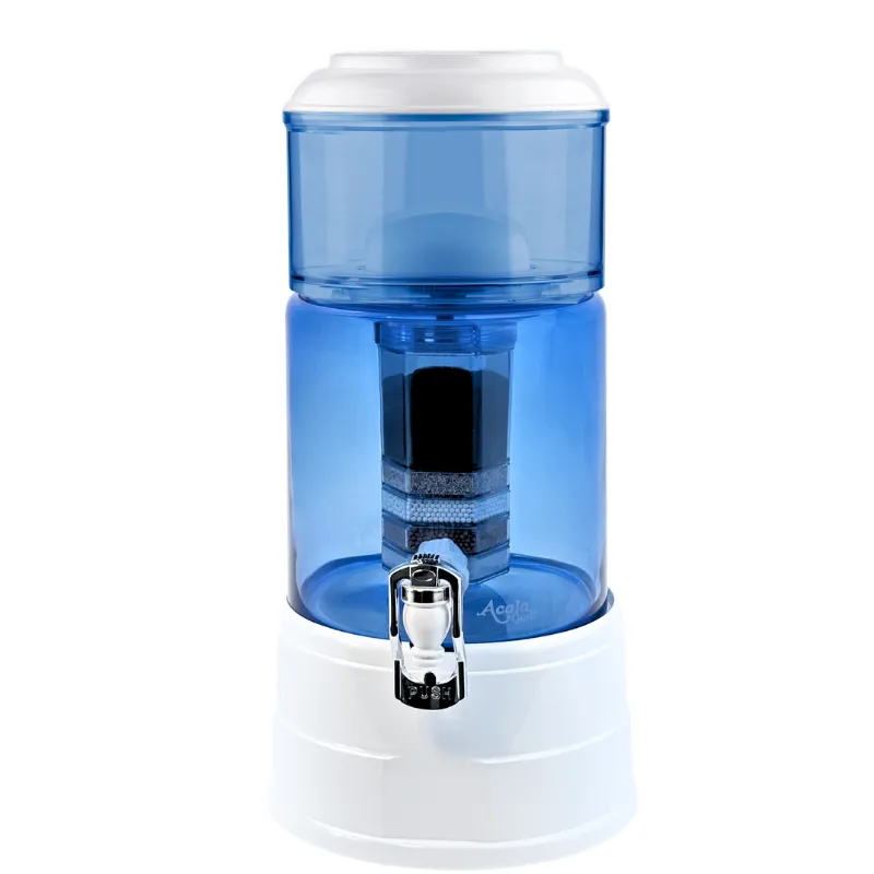 AcalaQuell® Mini Wasserfilter blau kleines Logo/weiß