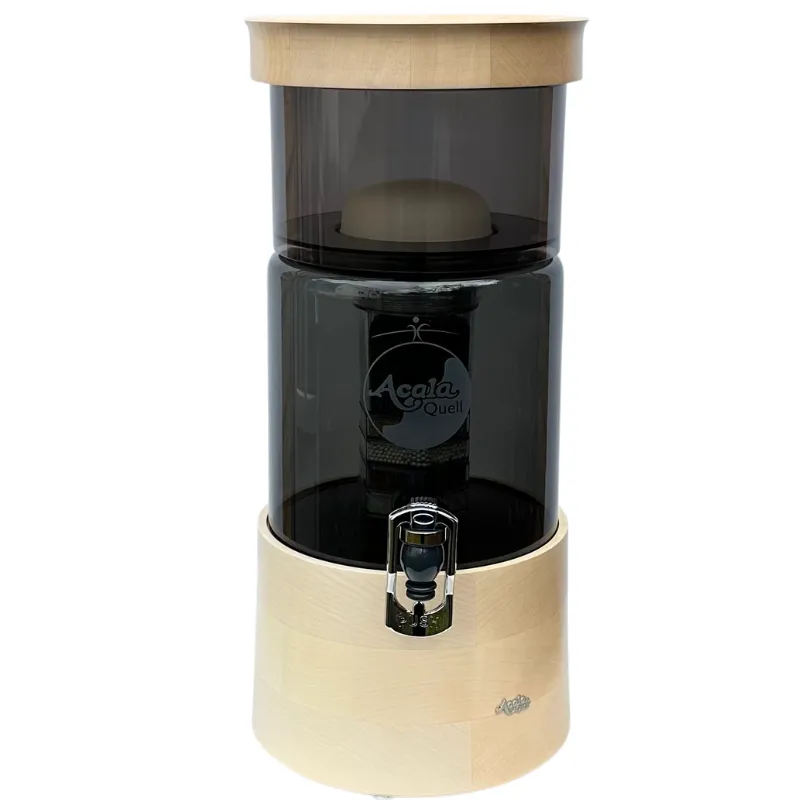 Wasserfilter mit Echtholzdeckel und Sockel uas Ahorn