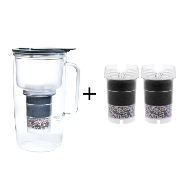 Kannenfilter Mira aus Glas inkl. einre Kartusche plus 2 weitere Kartuschen