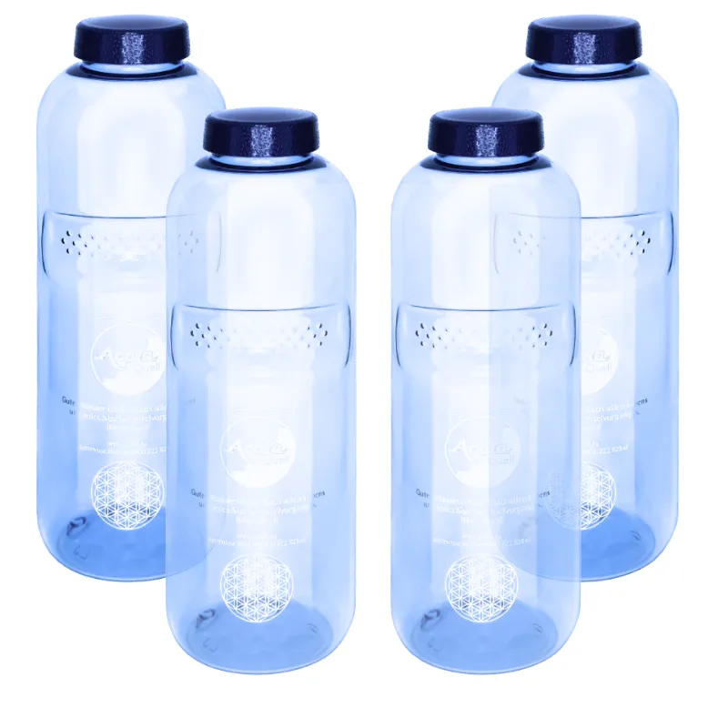 vierer Set,1L Tritanflasche mit Acala Logodruck und Druck Blume des Lebens