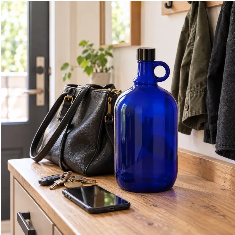 Blauglasflaschen 0,75 l, 2 l & 5 l