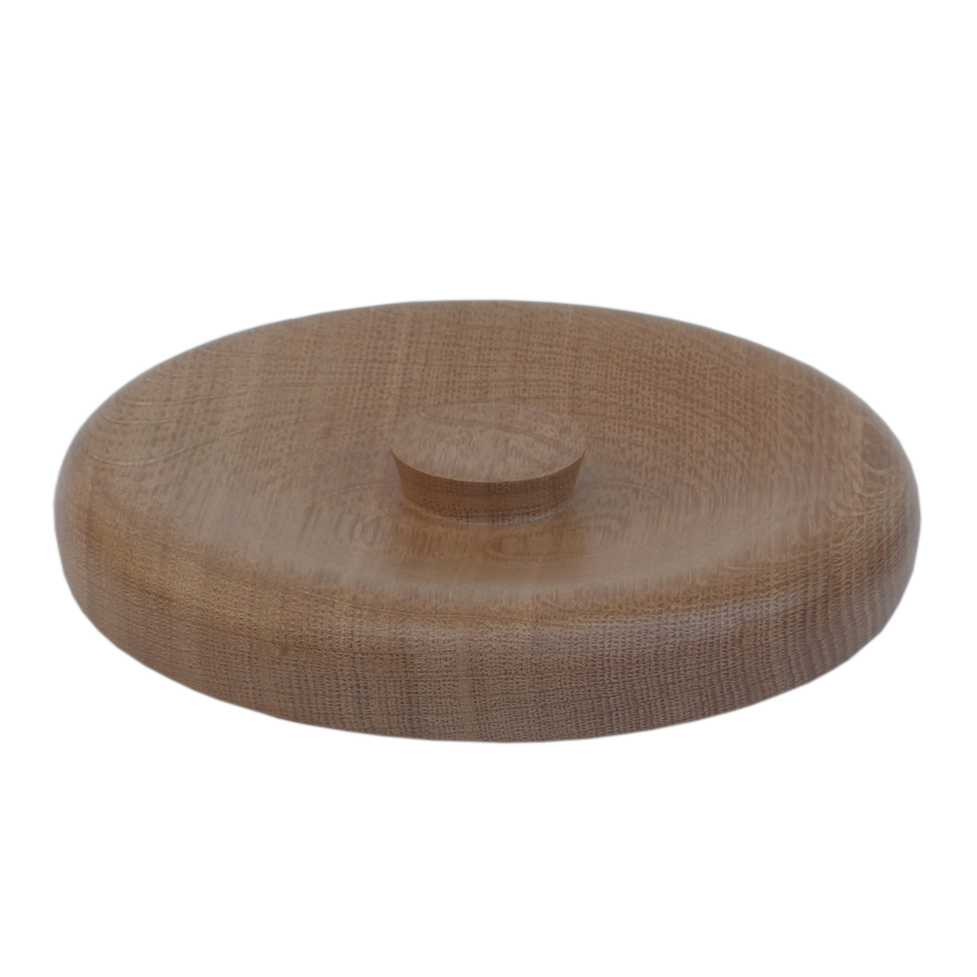 Echtholz Deckel Eiche rund für die Acala Stand Wasserfilter Mini und Midi, weißer Hintergrund.