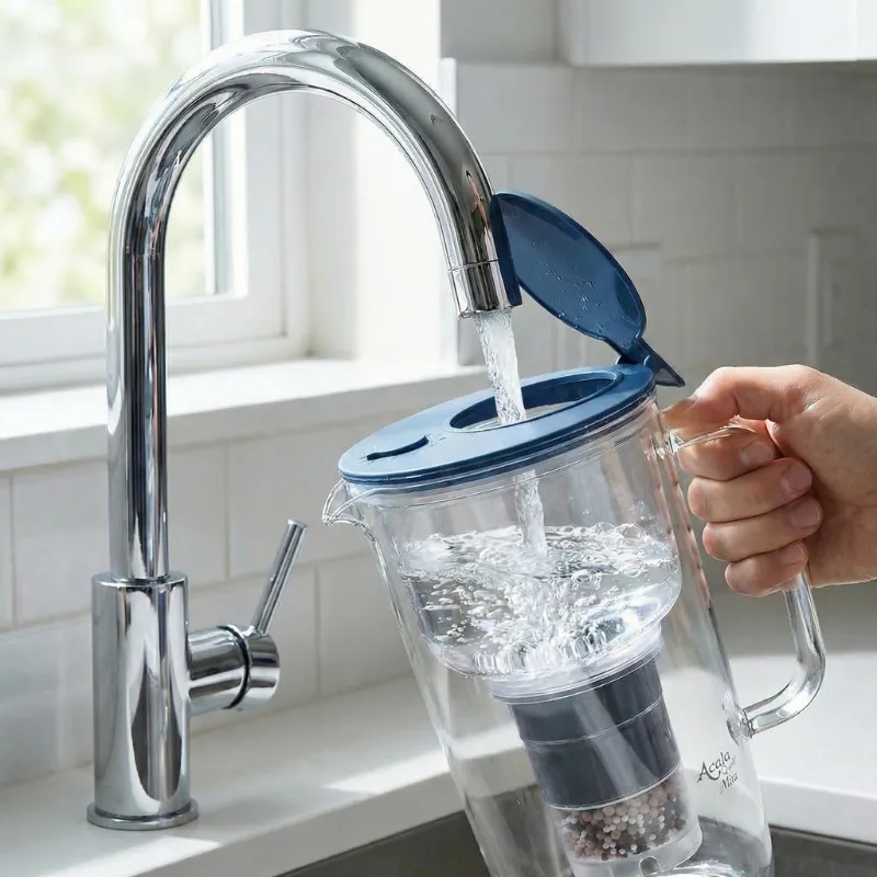 Kannenfilter Mira Beim Auffüllen Am Wasserhahn