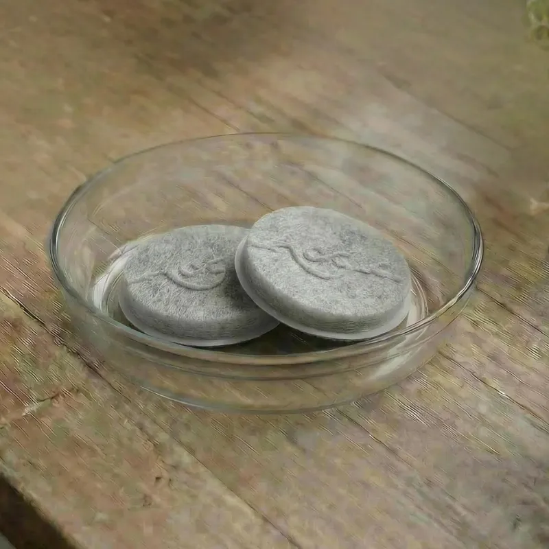 Glasschale mit 2 Kalkfilterpads