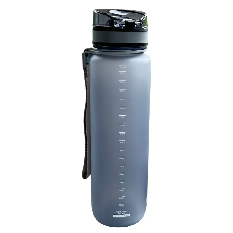 Tritanflasche Travelgo in Blaugrau mit  Füllstandsanzeige