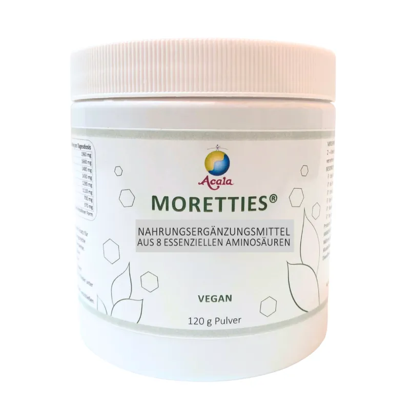weiße Dose mit Moretties Pulver