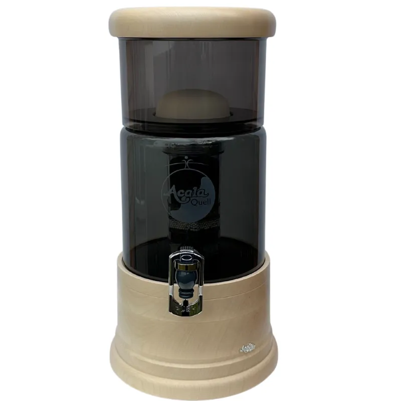 Mini anthrazit mit rund geformten Deckel und Sockel in Ahorn