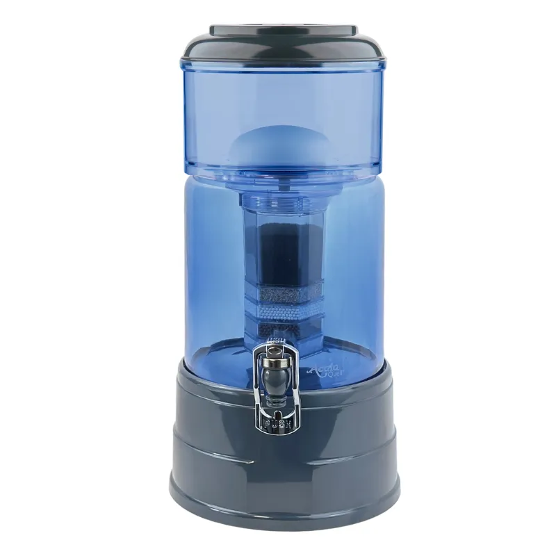 AcalaQuell® Mini Wasserfilter blau kleines Logo/anthrazit
