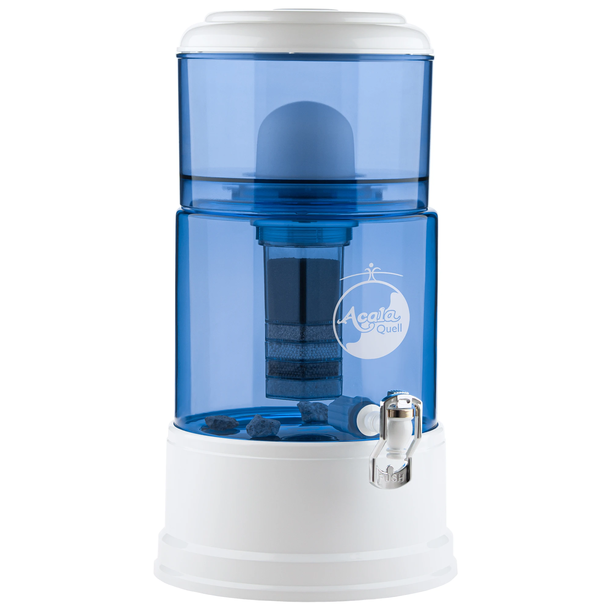AcalaQuell Smart blau / weiß vor weißem Hintergrund.