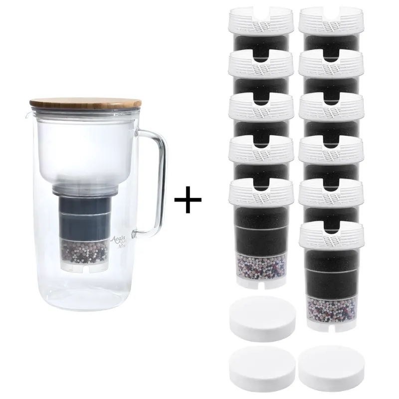 Wasserfilter kann im Mira Mit Holzdeckel Als Spaßet Inklusiver eine Mikroschomme und einer Kartusche plus 11 weiteren Kartuschen und 3 schwämmen