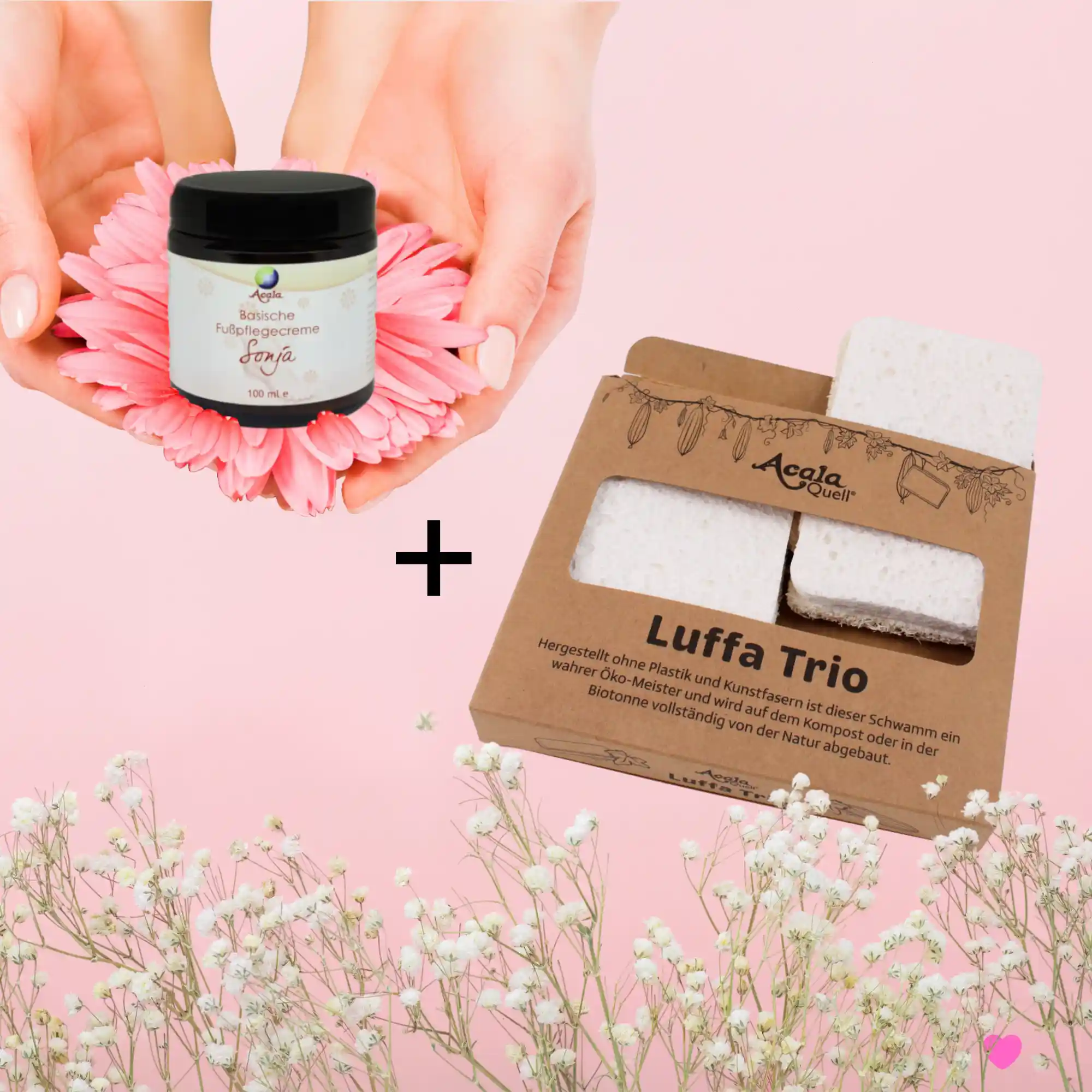Fußcreme Sonja mit Luffa Schwamm Trio