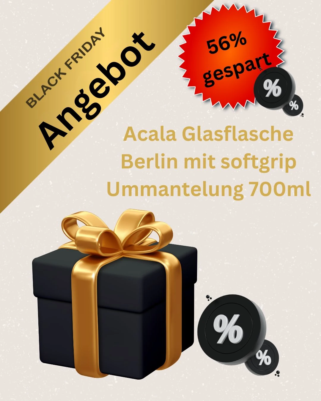 ein Banner für ein Black Friday Angebot mit der Glasflasche Berlin