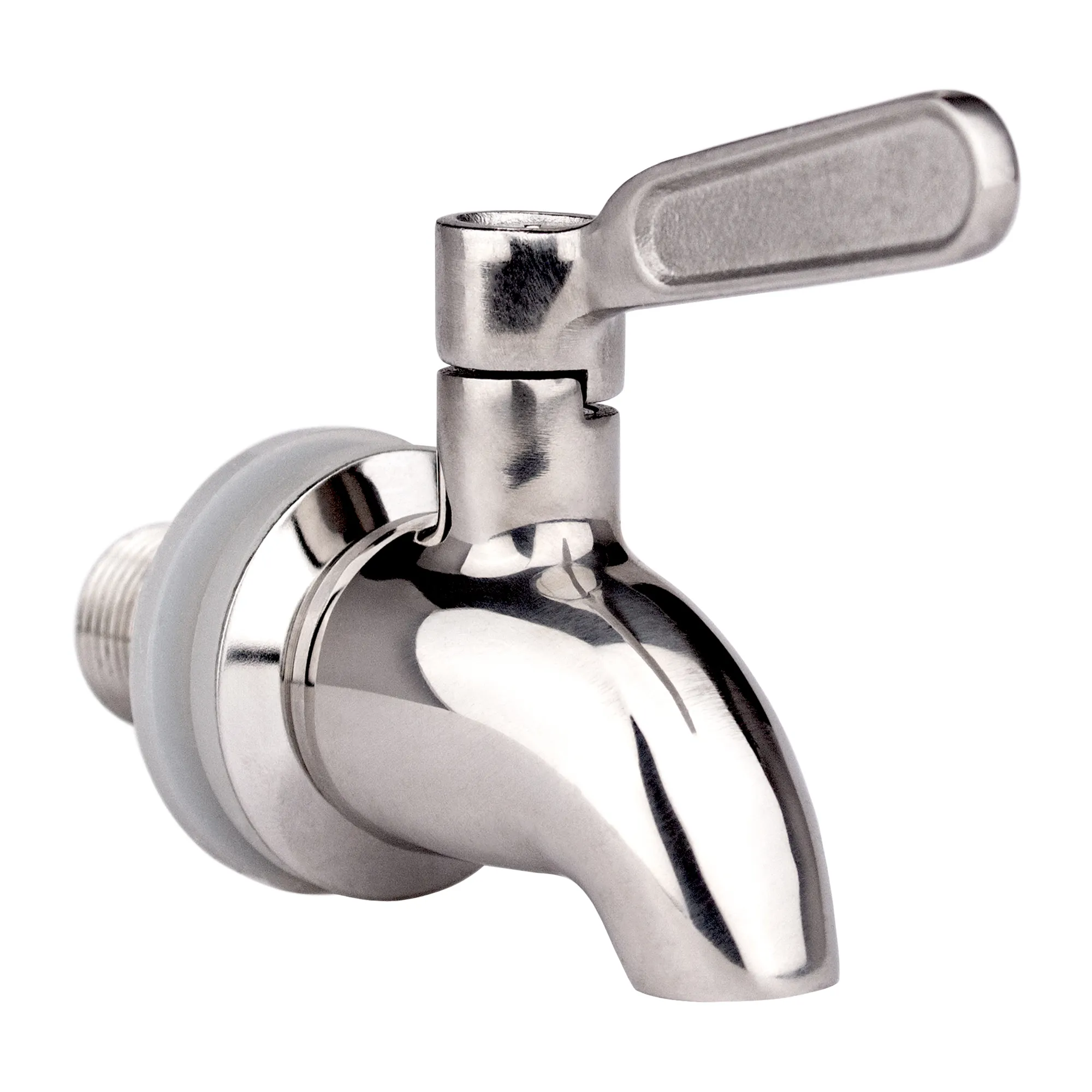 Edelstahl Wasserhahn, Modell Yakawa für Acala Stand Wasserfilter vor weißem Hintergrund.