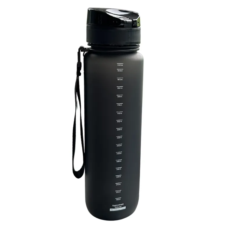 Tritanflasche in Schwarz mit Füllstandsanzeige