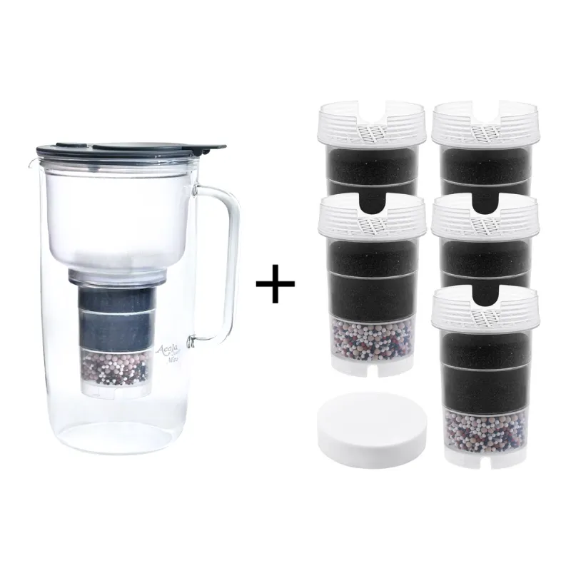 Mira mir Anthrazit Deckel im Sparset, mit insgesamt 6 Kartuschen und einem Mikroschwamm