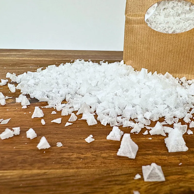 Nahansicht Der Pyramidenförmigen Kristallstrukturen von Fleur de Sel