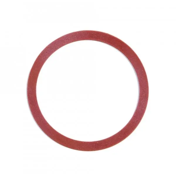 Ein roter Dichtungsring für Acala Tritan Trinkflaschen Grip und 8 Kant vor weißem Hintergrund.