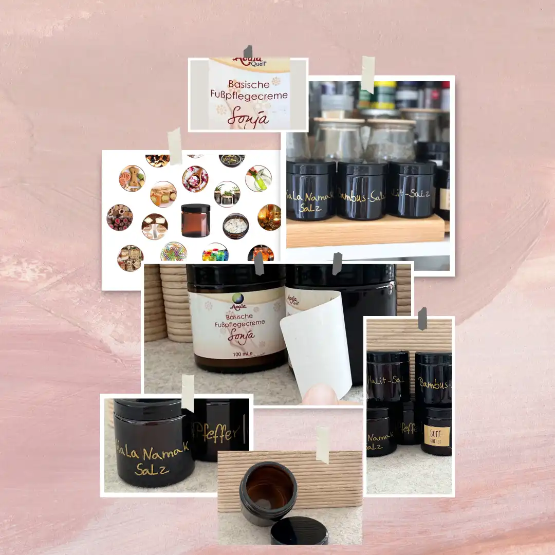Wiederverwendung von Glas in der die Acala Sonja Fuss creme ist