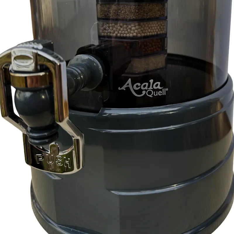 Wasserfilter Mini mit Anthrazitfarbenem Glas Zoom auf neues Logo