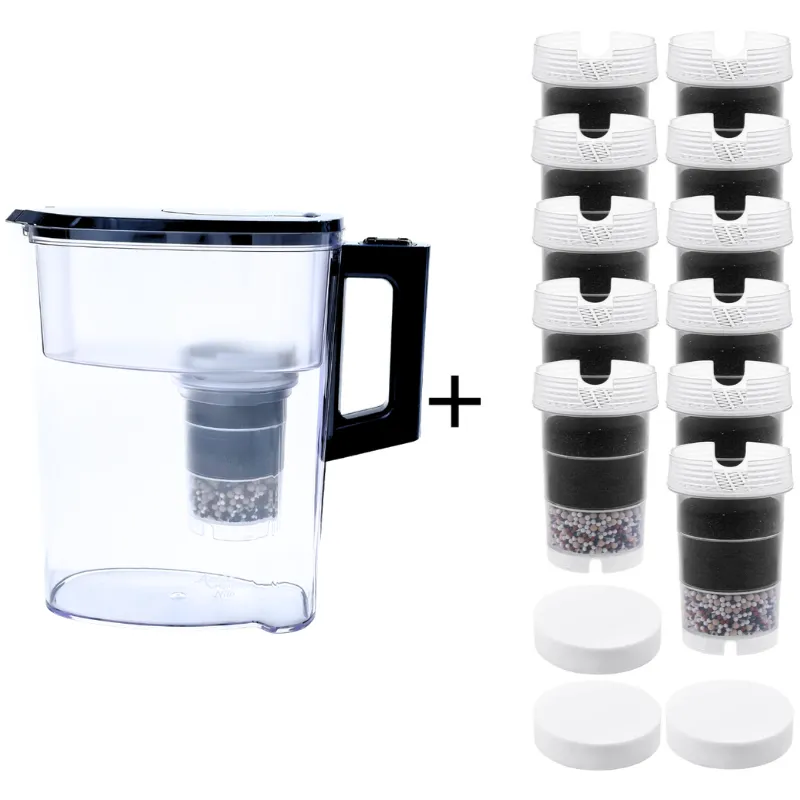 Wasserfilterkanne Nilo,inkl. einre KArtusche und einem Vorfilter Mikroschwamm plus elf weiteren Kartuschen und 3 weiteren Mikroschwammen