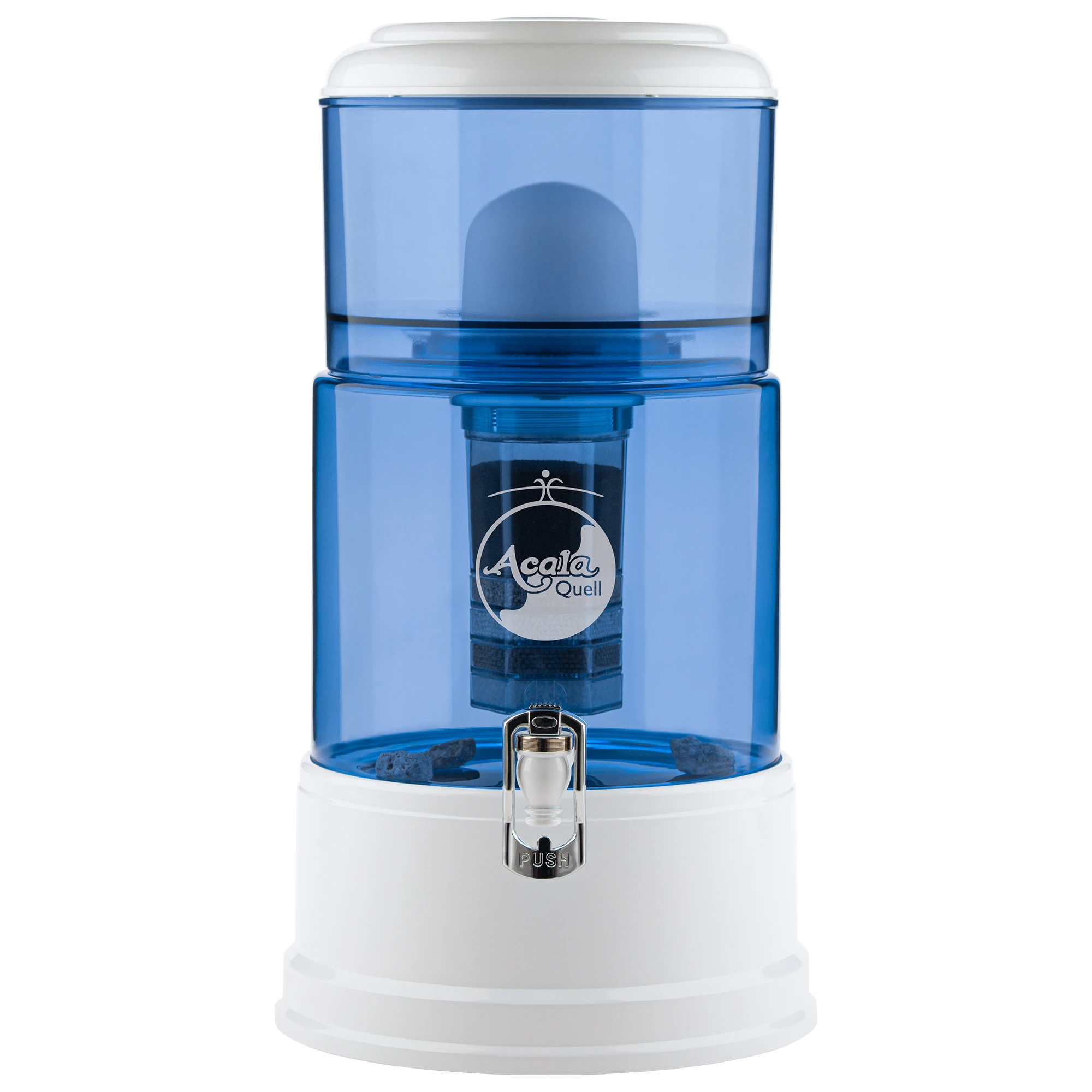 AcalaQuell Smart blau / weiß vor weißem Hintergrund.