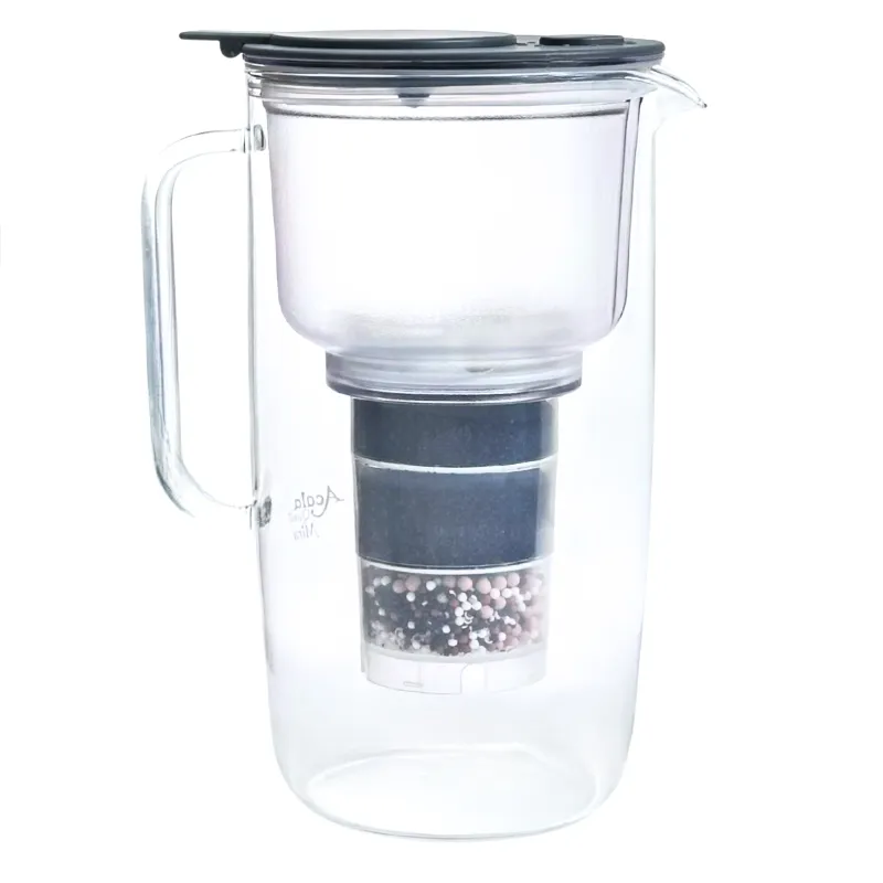 Rückansicht der Mira Kanne mit Klappdeckel in Anthrazit