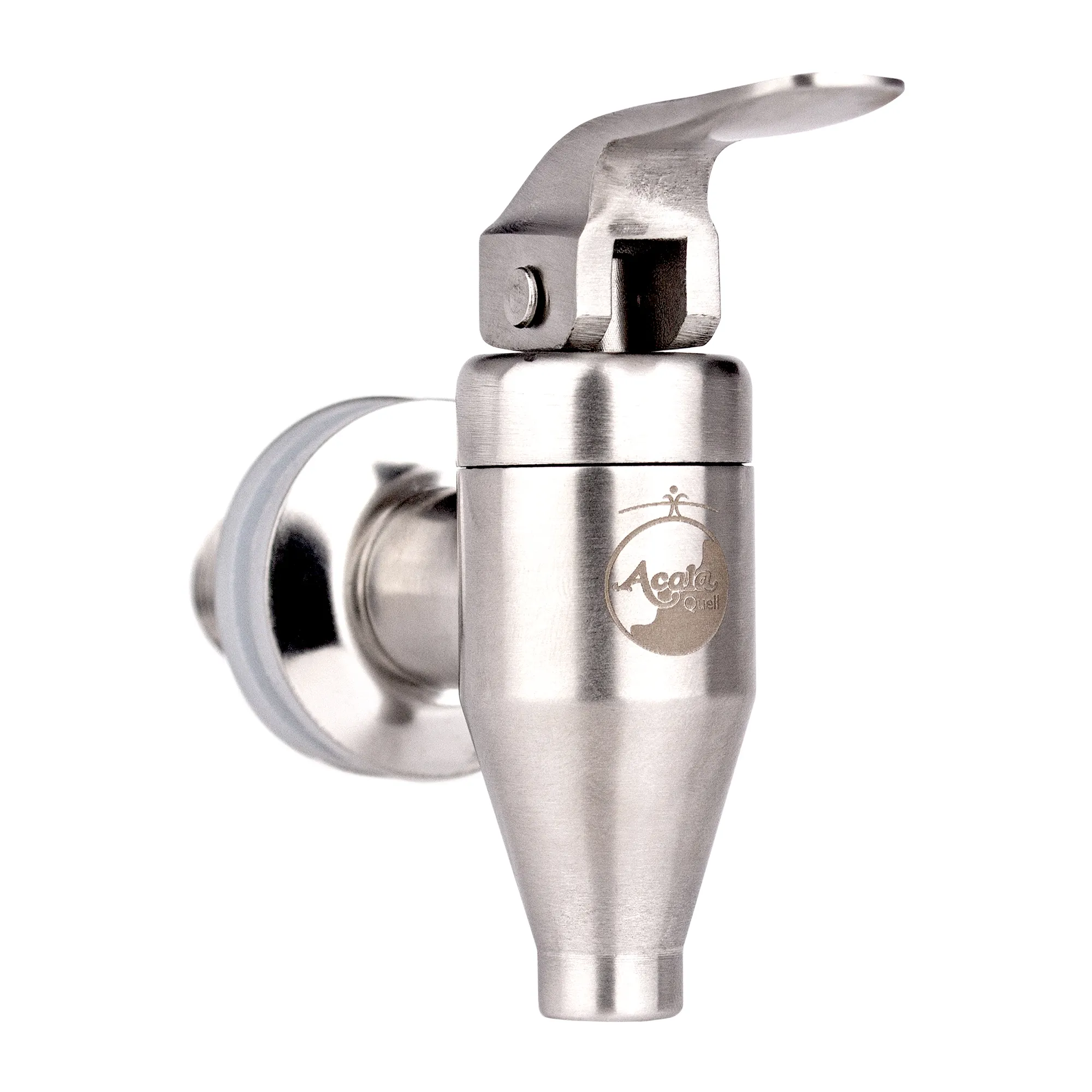 Edelstahlhahn Yamashita® für Acala Standfilter Edelstahl Wasserhahn, Modell Yamashita für Acala Stand Wasserfilter vor weißem Hintergrund.